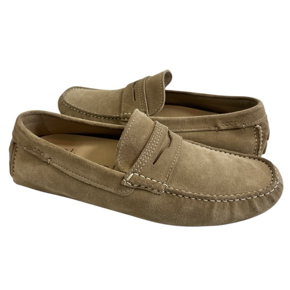 ECCO Men's Moc Penny Loafers Tan Suede Mens EU 41